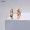 Stud￶rh￤ngen Hanreshe Copper Jewelry Mini Cubic Zirconia Exducite Pretty Rhinestone Crystal Gold Color Earring Woman Girl Gift