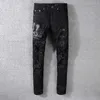 Jeans Homme Classique Hip Hop Pantalon Styliste Distressed Ripped Biker Jean Slim Fit Moto Denim Hj1