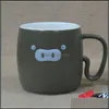 Muggar tecknad gris keramik praktisk kopp matt ljus kaffemuggar ￤lskare g￥va originalitet tumbler h￤rlig alla hj￤rtans dag student 6 1tnb1 dhfih