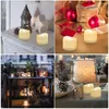 Christmas Decorations 9Pcs/Set Flicker LED Candles Lights With Clips Wave Edge Decorative Timer Function Flickering Candle Light For