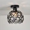 Chandeliers Round Living Room Led Ceiling Light Modern Simple Creative K9 Crystal Stairs Corridor Aisle The Study Bedroom Black Retro