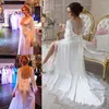 Wraps Lace V Neck Bridal Nightgowns Waistband Sleepwear Women Sexy Bathrobe Sweep Train 2022 Beaded Front Split Party Dress