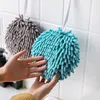 Serviettes en microfibre douces boule de mains en chenille avec boucle de suspension Serviette de salle de bain de cuisine à séchage rapide super absorbante RRA21