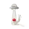 Hemträdgård ufo form vattenrör glas bongs oljerigg silikon bong rökning vattenpipa dab riggar gratis 14mm skål