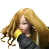 Schaufensterpuppenkopf-Modell, Kunstkopfform, echtes Haar, kann dauergewellt und lockig sein, zum Üben von geflochtenem Haar, gefälschter Modellkopf, Hochsteckfrisur, geflochtenes Haar, Make-up-Stil
