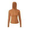 define yoga wear jackets hoodies sweatshirts womens designers sports hoodys jacket coats double-sided sanding fitness hooded chothing Long Sleeve clothes