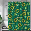 Clover Green Shower Curtain Print Funny Liner Happy Stpatrick's Day Badrum Dekorativt bad med krokar 220429