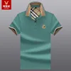 남성의 여름 스팟 단색 뽕나무 실크 패션 피트 비즈니스 폴로 셔츠 T for Men 220606
