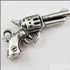 Charms 100pcs Pistol Gun Charms 22x12 мм для создания антикварных подвесок Винтажный тибетский цвет цвет DIY Craft Jewelry Drop 2022 Dhjff