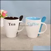 Tazze Tazza da acqua con manico in ceramica Mticolor Tazze da caffè resistenti al calore Regalo Bicchiere da tè ad alta capacità Pratico Originalità Drop Delivery Dhgfq