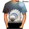 Herr t -shirts 2022 est sports badminton 3d tryck skjorta män cool rolig kreativ rund nacke mode mode