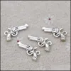 Charmos 100pcs pistolas de pistola 22x12mm para fazer pingentes antigos vintage tibetan sier color braft jewelry entrega de jóias 2022 dhjff