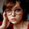 Montature per occhiali da sole Occhiali da vista rotondi vintage Occhiali da vista da donna Moda Occhiali da vista Occhiali da vista in acetato miopia anti luce blu