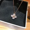 Ohrstecker YUN RUO Mosaik Zirkon Blume Ohrring Halskette Gold Farbe Edelstahl Modeschmuck Frau Geburtstagsgeschenk Hypoallergen