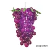 かわいい紫色のブドウの形をしたペンダントランプ手吹きホウケイ酸マラノスタイルガラスシャンデリアライトデールチフリースタイルシャンデリアホテルロビーヴィラモールLR1130用