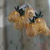 Strängar Portable String Light With Metal Gold Pineapple Hanging For Garden Home Decoration Vase Floral Arrangement