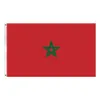 Bannière suspendue au drapeau marocain 90x150 cm avec deux œillets en laiton pour décoration extérieure