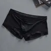 Onderbroek heren sexy ondergoed ijs zijden korte pantie lage taille mannen lingerie zie door broek intieme man bodem shorts