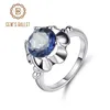 Anillos de racimo Gem's Ballet Mystic Topaz Iolite Blue Natural Gemstones Real 925 Sterling Silver Mujeres Regalo Boda Compromiso Joyería