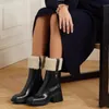 Triple s Bottes de pluie en toile de laine d'agneau pour femmes Chaussures de pluie Bottines Pvc Gris Caramel Caoutchouc Eau Chaussons