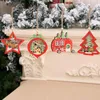 Christmas Decorations LEDs Luminous Wooden Star DIY Tree Hanging Chalet Cute Wood House For