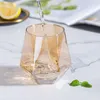 300ml Wine Glasses Milk Cup Colored Crystal Glass Geometry Hexagonal Cups Phnom Penh Whiskey by sea JNB16539