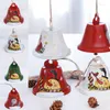 Fournitures de fête de noël en fer forgé grosse cloche décoration pendentif accessoires corde imprimé poupée vieil homme bonhomme de neige