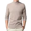 Hommes Pulls Imitation Cachemire Automne Hiver Laine Demi Turtlene Vous Mince Fond Cloing Solide G221018