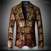 Abiti da uomo 2022 Moda Uomo Casual Trend Abito a fiori / Uomo Slim Fit Blazer Giacca Cappotto Stampa