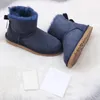 Uggies Kurze Stiefel Mini Snow Bailey Knöchel Schleife Damen Stiefel Winterschuhe Luxus Schwarz Kastanie Rosa Marinegrau Mode Klassisch Damen Damen Mädchen Booties Designer