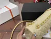 Borse da donna classiche in pelle di caviale con doppia patta Borsa a tracolla trapuntata superiore Hardware oro argento Borse a tracolla con catena Matelasse Borsa di design di lusso Tote 25CM Beige