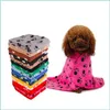 Appareils pour chiens Animal Pet serviette PAW PRINT PRINDE BATUILLES Stars Snowflake Os Blanket Supplies Dog Cushion Cushion Colorf Printing 3 9yr C2 DHJBC