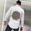 Men's Casual Shirts Spring Autumn Breathable Non-Iron Design Men's Shirt Exaggerated Animal Pattern Rhinestone Fashion Long Sleeve