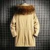 Parka invernali da uomo in piumino da uomo addensare giacche calde in pile cappotti moda soprabito casual con cappuccio abbigliamento da uomo bello