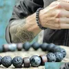 Beaded Mens Lava Rock Essential Oil Diffuser Bracelets For Women Natural Stone Magnetic Wooden Beads Charm Diy Fashion Jewelry In Dr Dh0Q3