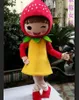 Venda de f￡brica de desconto Fruit Strawberry Girl Mascot Costume Caracteto de desenho animado Figurinos de mascote adulto para festa de Halloween
