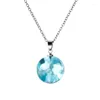 Choker Blue Sky White Cloud Chain Pendant Halsband Transparent Rould Ball Shape Harts For Women Fashion Jewelry