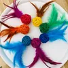 Cat Toys Toy Feather for Cats retar Interactive Molar Rattan Ball Bite Resistant med Bell Pet Product