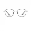 Óculos de sol enquadram óculos de titânio puro Óculos redondos Vintage Full Rim Prescrição óptica Spectacle Multi Color Glasses 50mm Chic elegante