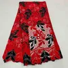 Stof rood zwart guipure pailletten koord kant Europese kleermaker stof Asoebi ontwerp voor trouwjurk naaimaterialen J22090982329049549030