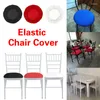 Housses de chaise Imple ronde Spandex couverture élastique siège couleur unie protecteur Anti-sale housse pour la décoration de Bar à la maison