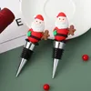 Cartoon Santa Claus Wine Stoppers Bar Tools Christmas Party Decorations Metal Champagne Wine Corks Xmas Bottle Stopper