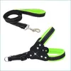 Dog Collars Leashes Reflective Nylon Rhinestone Dog Harnesses Step In Soft Mesh Padded Small Puppy Harness Leash Set Safety For Wa Dh4Ti