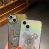 Casos de telefone móvel bonito urso diamante capa para iphone 14pro 13 13promax 12 11 material de silicone macio moda style9688849