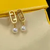 Designer Women Pearl Stud Earrings Fashion Letter Gold Earring Studs Lady Luxury Designers Earrings Jewelry Hoop Boucle Accessories 2210191D