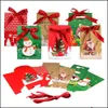 Decorazioni natalizie Decorazioni natalizie Scatole per dolcetti 3D Sacchetti di dolciumi Babbo Natale Elfo Pupazzo di neve Pan di zenzero Natale Cartone Regalo Cuoco Dhqre