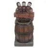 Barril de vino duradero y práctico de 500mA, 5V, adornos decorativos de jardín de agua de circulación automática con luces Led de bomba