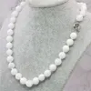 Pingentes estilo pingente branco de porcelana branca jades redonda miçangas de 8 mm 10mm 12mm de colar de jóias femininas do presente de casamento 18 polegadas y737