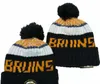 Gorro BRUINS, pelota de Hockey de América del Norte, parche lateral del equipo, gorro deportivo de lana de invierno, gorros de calavera A0