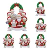 Lege platen kerstfamilie decoraties boom hanger van 2-8 hoofden kerstmis hangende ornamenten diy naam en zegen met lanyard